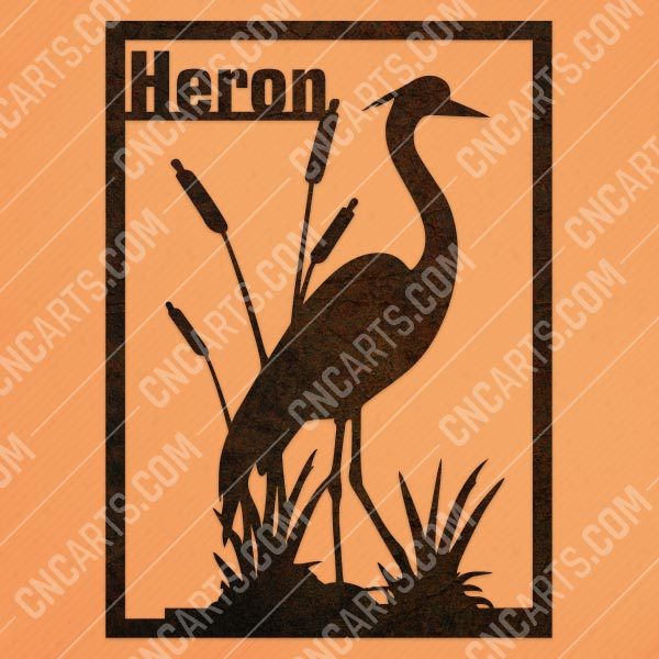 Heron flamingo vector design files - DXF SVG EPS AI CDR