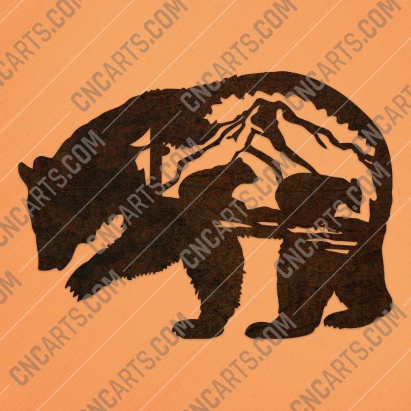 Mother bear design files - DXF SVG EPS AI CDR