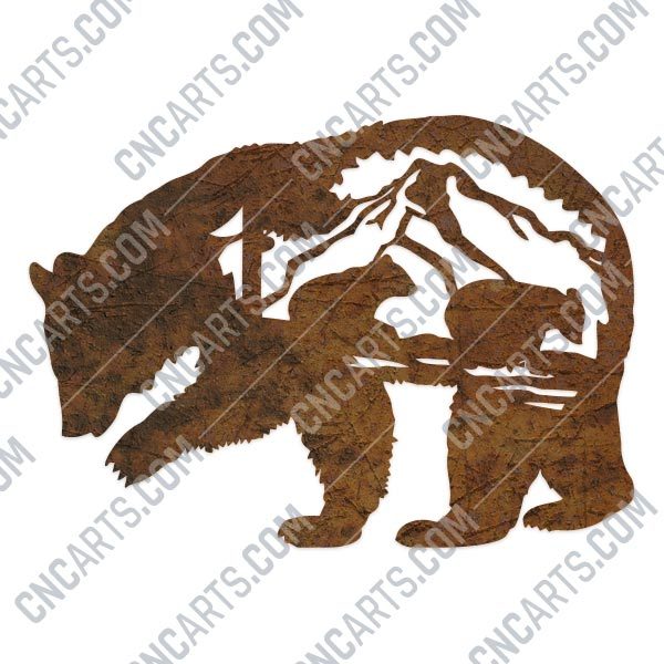 Mother bear design files - DXF SVG EPS AI CDR