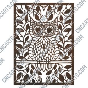 Owl leaves design files - DXF SVG EPS AI CDR