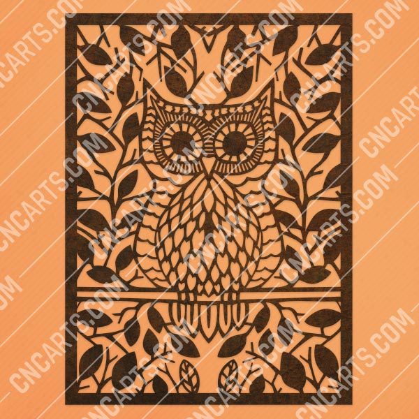 Owl leaves design files - DXF SVG EPS AI CDR