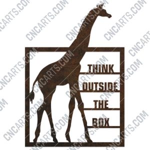 Think outside the box giraffe vector design file - EPS AI SVG DXF CDR