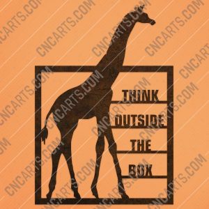 Think outside the box giraffe vector design file - EPS AI SVG DXF CDR