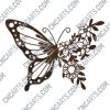 Butterfly flowers vector design files - SVG DXF EPS AI CDR