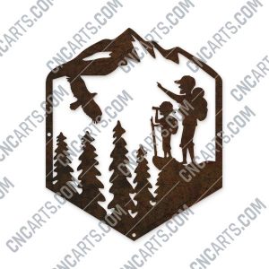 Dad son hiking camping vector design files – DXF SVG EPS AI CDR