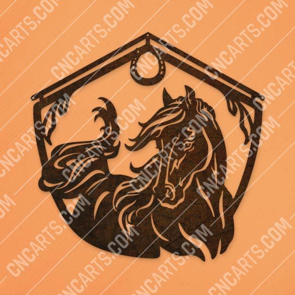 Horse and barn sign vector design files - DXF SVG EPS AI CDR