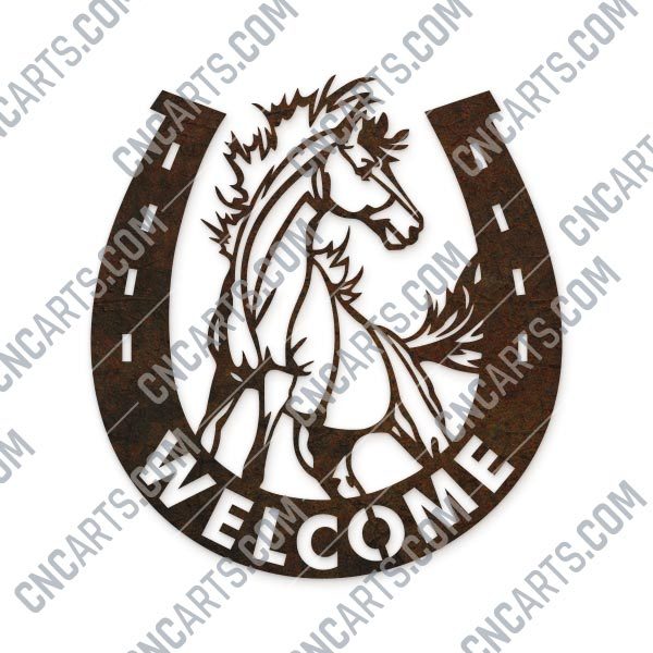 Horseshoe welcome vector design files – DXF SVG EPS AI CDR