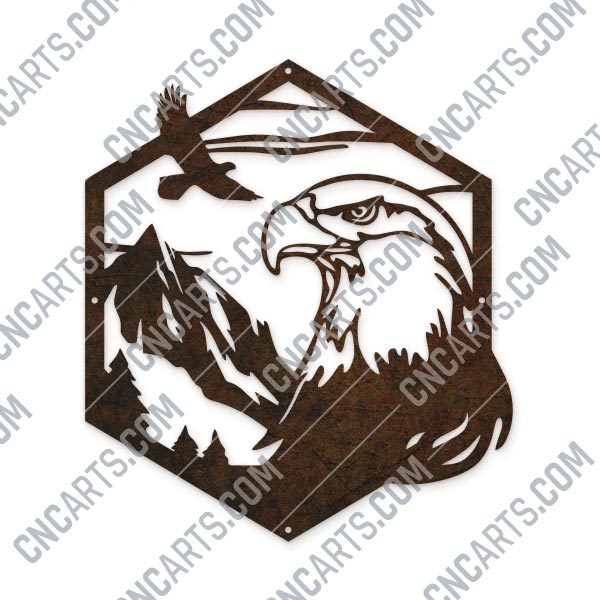 Majestic bald eagle american vector design files - DXF SVG EPS AI CDR