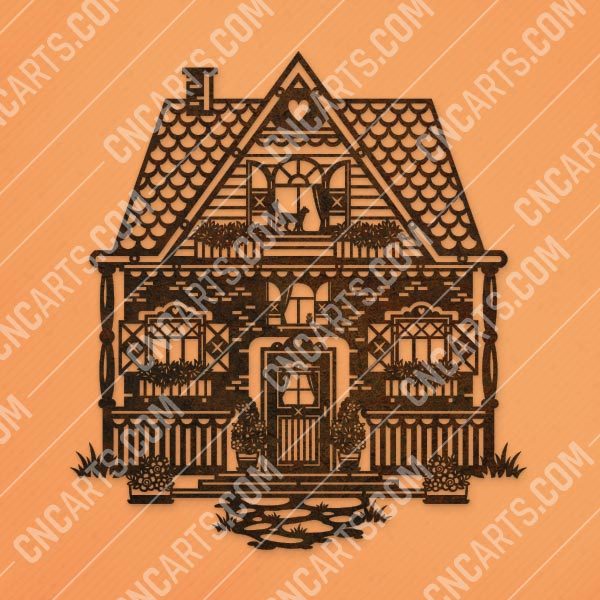 Wonderful house vector design files - SVG DXF EPS AI CDR