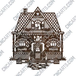 Wonderful house vector design files - SVG DXF EPS AI CDR