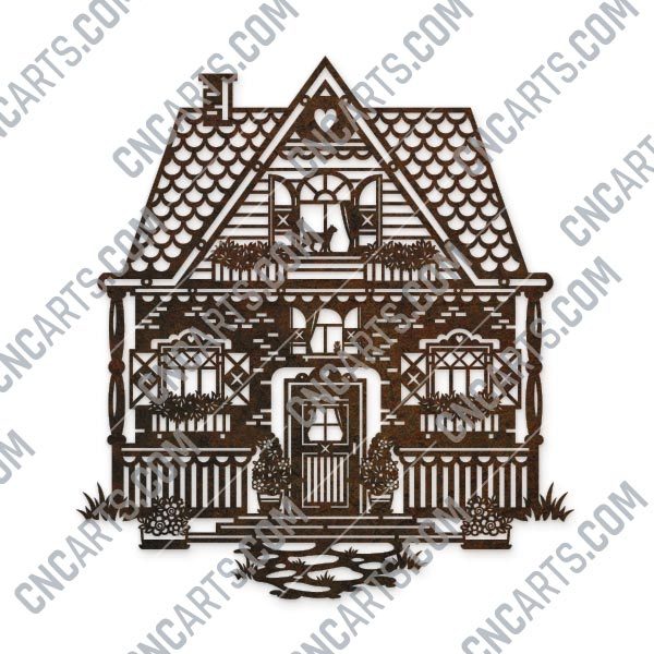 Wonderful house vector design files - SVG DXF EPS AI CDR