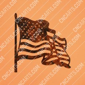 American flapping flag design files - SVG DXF EPS AI CDR