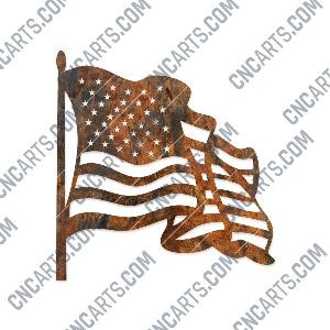 American flapping flag design files - SVG DXF EPS AI CDR