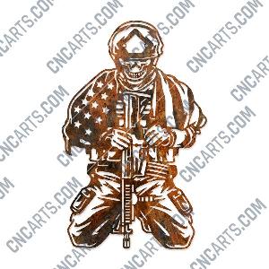 Kneeling soldier skull american flag design files