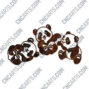 Three panda babies vector design files