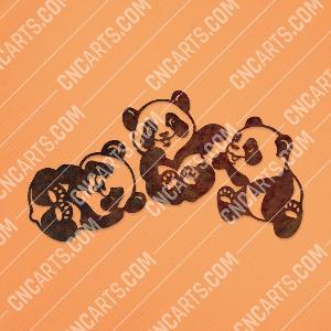 Three panda babies vector design files