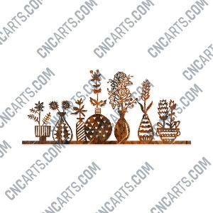 Vases wall decor vector design files