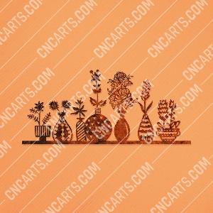 Vases wall decor vector design files