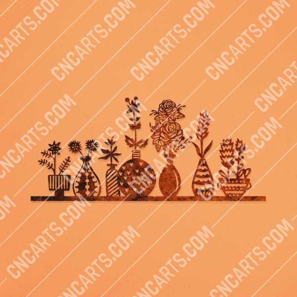 Vases wall decor vector design files