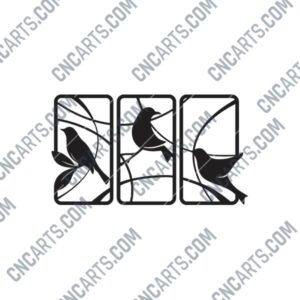 Elegant Bird Panel DXF Design