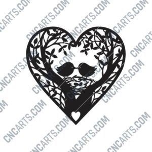 Lovely Birds Heart DXF File