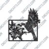 Bird with Flower DXF File