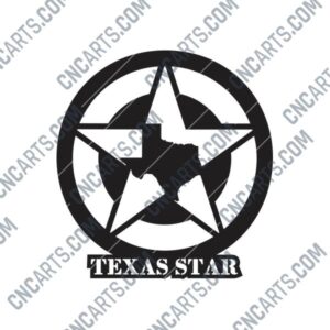 Texas Star Art Sign DXF File