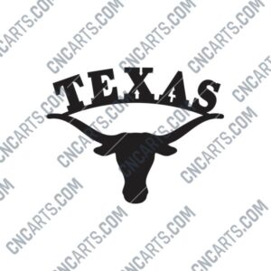 Texas Longhorn Art Sign DXF File