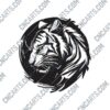 Tiger Wall Decor DXF File