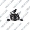 Cat with Bird DXF Files